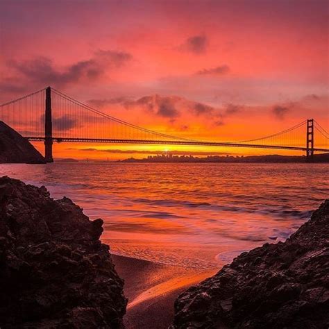 Sunrise And The Golden Gate Bridge Golden Gate Bridge Golden Gate