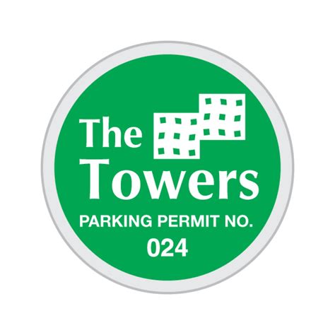 Numbered Custom Parking Permits Circle 3 X 3