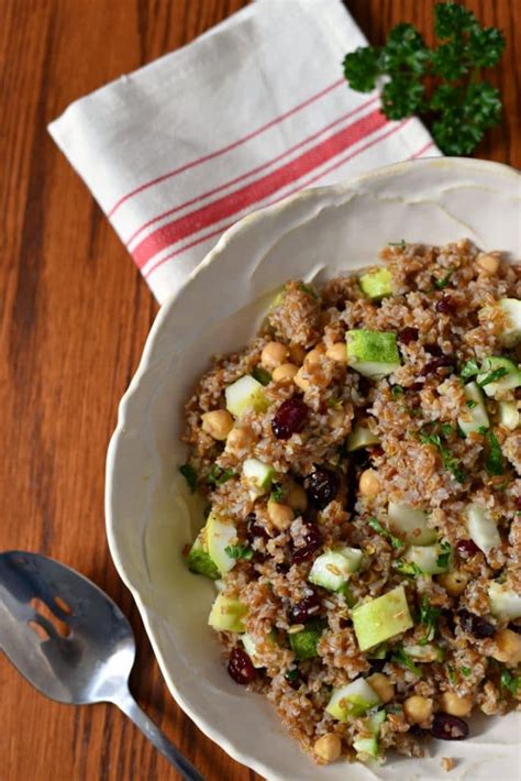 Easy Bulgur Salad Recipe With Cranberries Chickpeas And Cucumbers