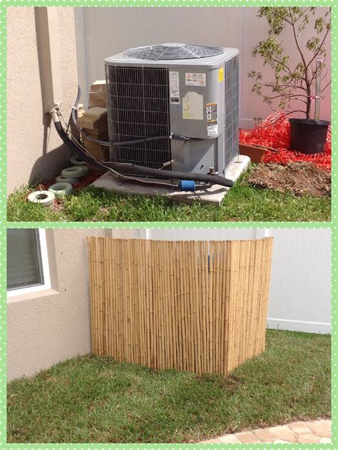 Air Conditioner Cover Bamboo Air Conditioner Hide Backyard Decor