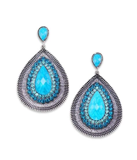 Vintage Turquoise Jewelry Turquoise Teardrop Earrings Turquoise