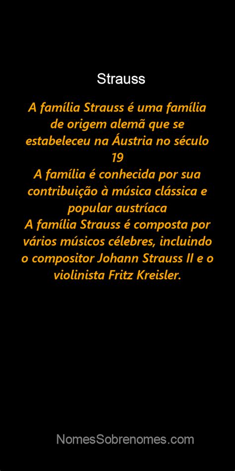 Qual a história e origem do sobrenome e família Strauss