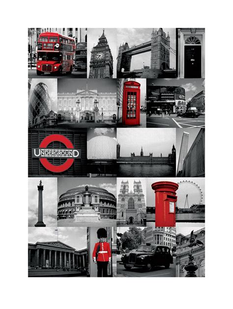 London Red Collage Reprodukcja Sklep Eplakatypl