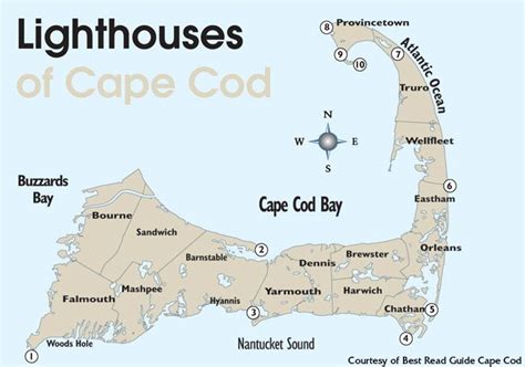 Cape Cod Lighthouses Map