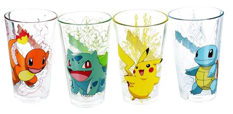 Pokemon 16oz Character Pint Glasses Set Of 4