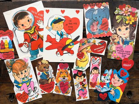 12 Valentines Day Cardschildrens School Exchange Unused Vintage