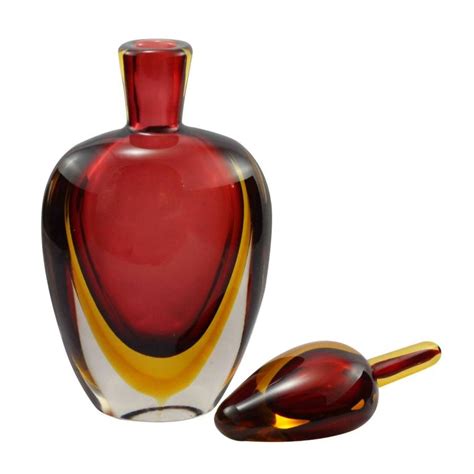 20th C Red And Yellow Murano Glass Sommerso Decanter By Flavio Poli For Seguso For Sale At 1stdibs
