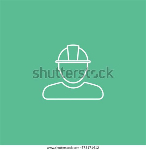 Construction Person Man Helmet Line Icon Stock Vector Royalty Free