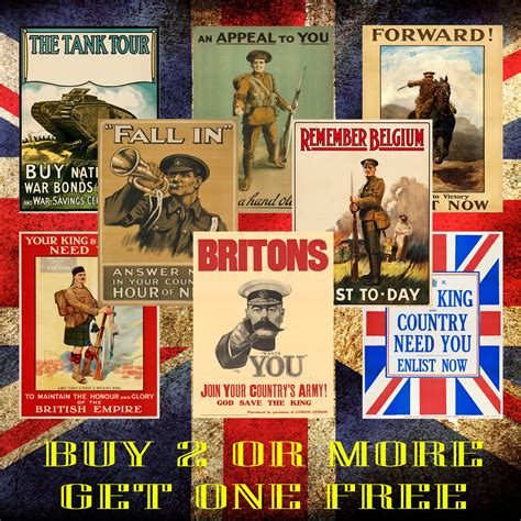 World War 1 British Propaganda Posters Ww1 Wall Art High Etsy Canada
