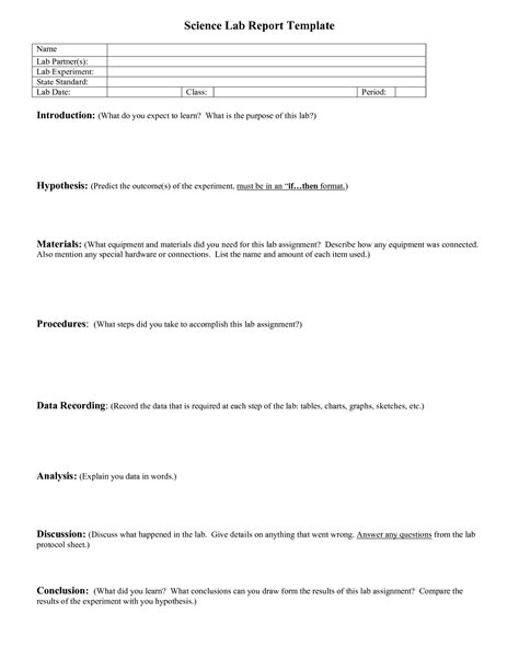 It does not have to be the perfect answer. Lab Report Outline | Science Lab Report Template | Science ...