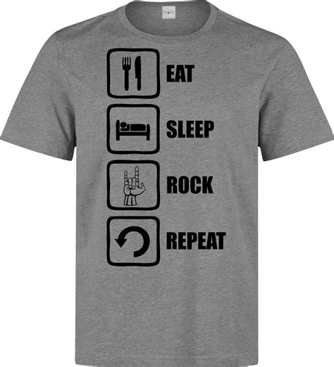 Eat Sleep Repeat Minimalist Style Rock Available Women Gray Men T Shirt