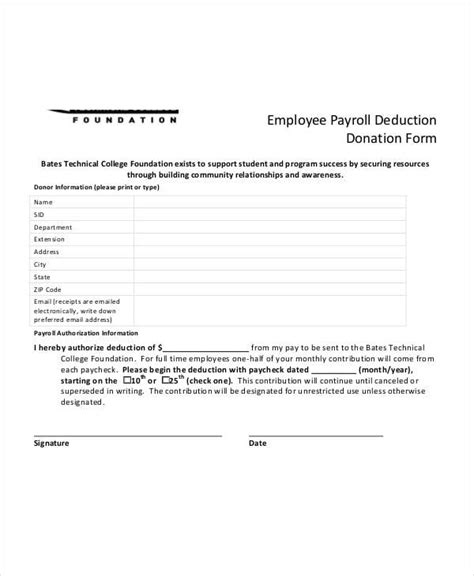 Free Printable Payroll Deduction Forms Tutore Org Master Of Documents