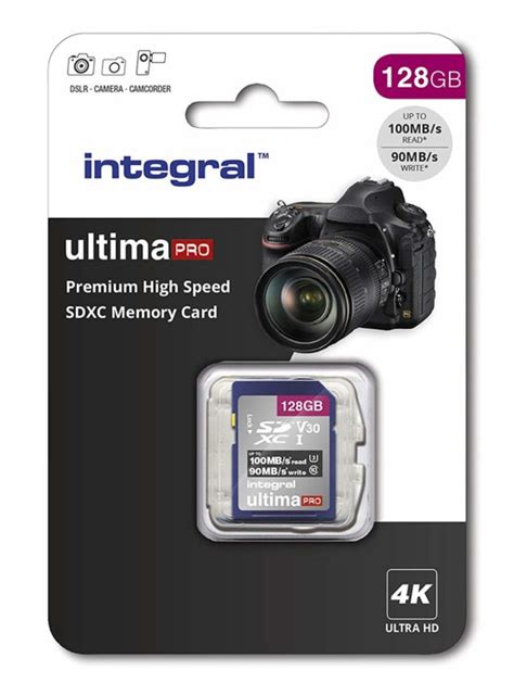 Integral 128gb Sd Card 4k Ultra Hd Video Premium High Speed Memory Card