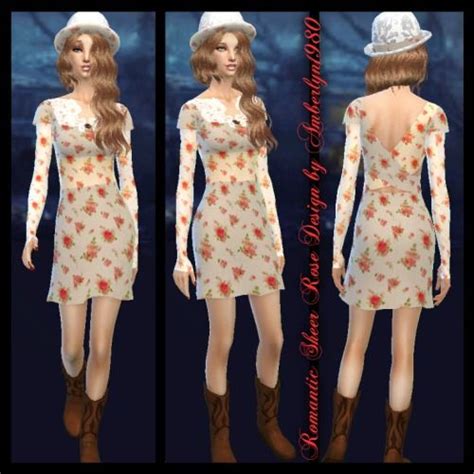 Sheer Romantic Rose Design At Amberlyn Designs Via Sims 4 Updates Check