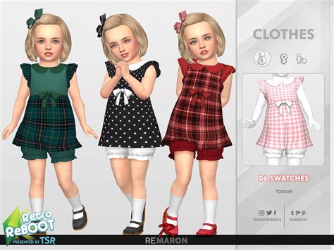 Retro 50s Dress For Toddler 01 By Remaron At Tsr Sims 4 Updates