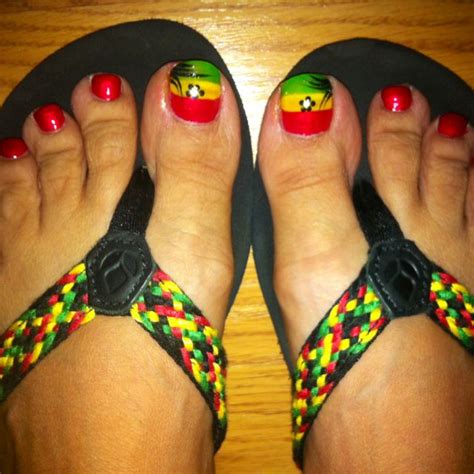 My Awesome Jamaican Pedi Everyone Loved Them Even In Jamaica Pretty Toe Nails Pretty Toes