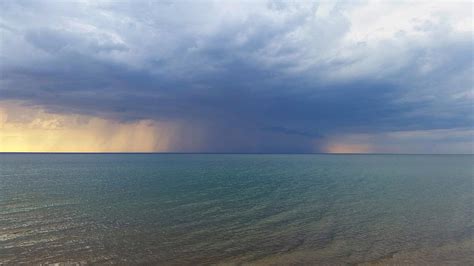 Rain Storm Over Lake Michigan Photograph By Jackie Novak