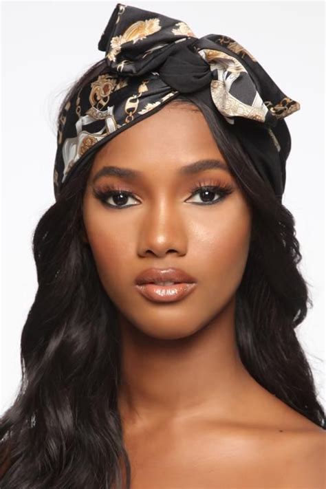 Chained All Over Head Wrap Black Scarf Hairstyles Hair Scarf