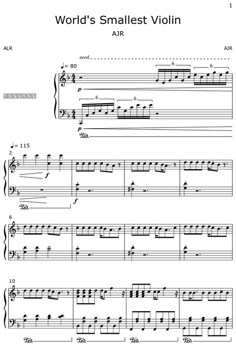 World S Smallest Violin Sheet Music For Piano