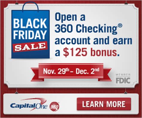 Check spelling or type a new query. Capital One 360 Black Friday Checking $125 Bonus
