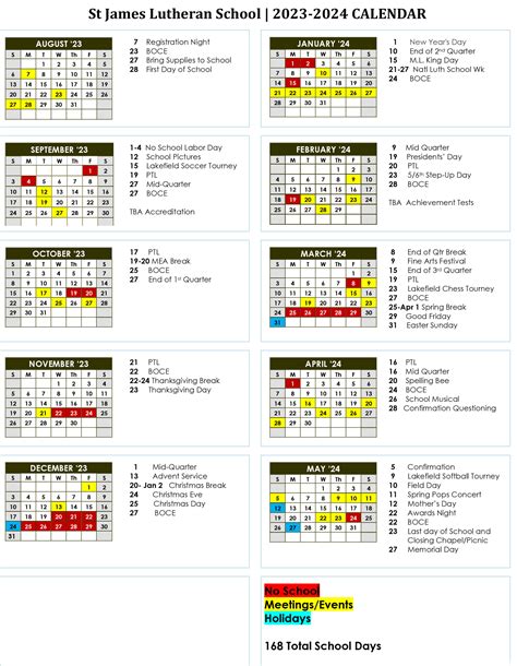 School Calendar Sjl Northrop