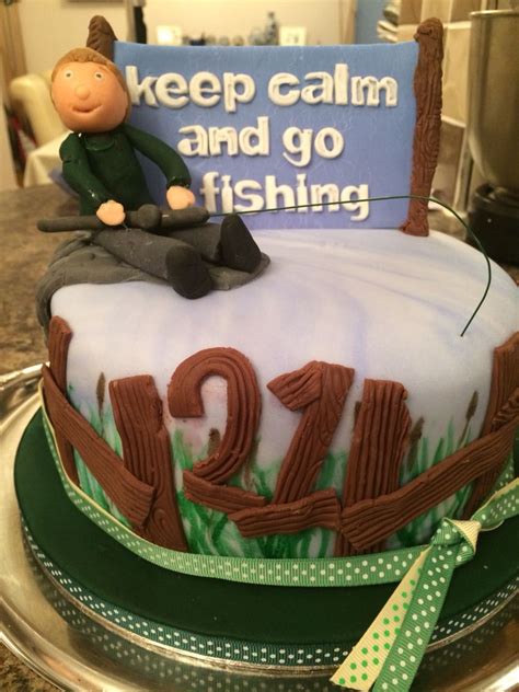 Keep Calm and Go Fishing 21st Birthday Cake | 21st birthday cake
