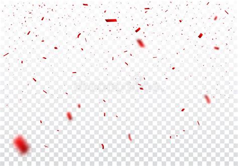 Beautiful Red Confetti Isolated On Transparent Background Stock Vector