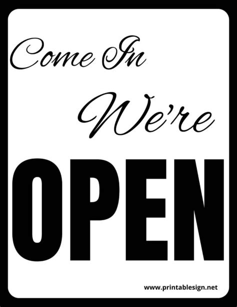Printable Open Sign Free Download