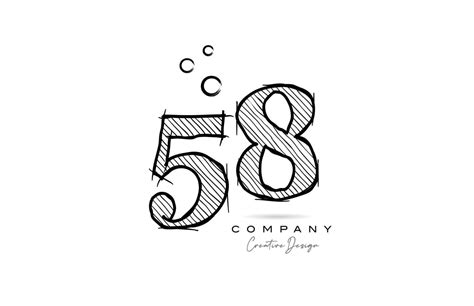 Hand Drawing Number 58 Logo Icon Design For Company Template Creative