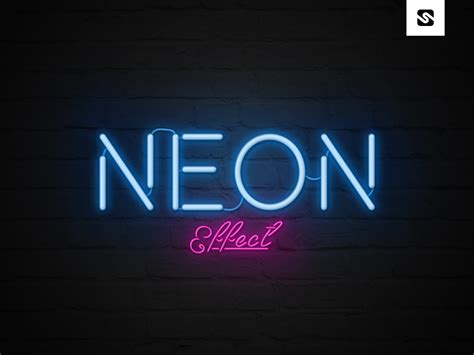11 Neon Logo Mockup Free Download