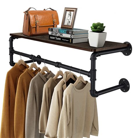 Buy Greenstell Clothes Rack With Top Shelf 41in Industrial Pipe Wall