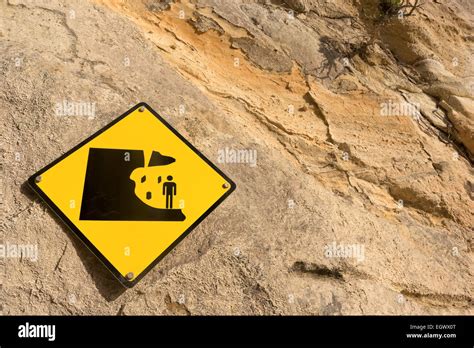 Warning Rock Slide Hi Res Stock Photography And Images Alamy