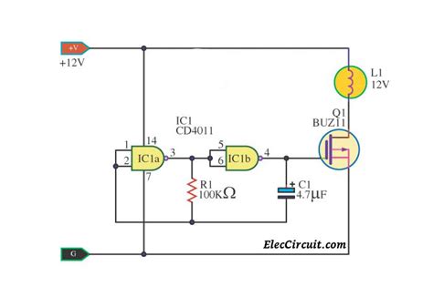 Simple Ic 4011 Led Flasher Circuit