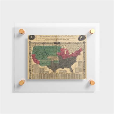 Reynold S Political Map Of The United States 1850 Floating Acrylic