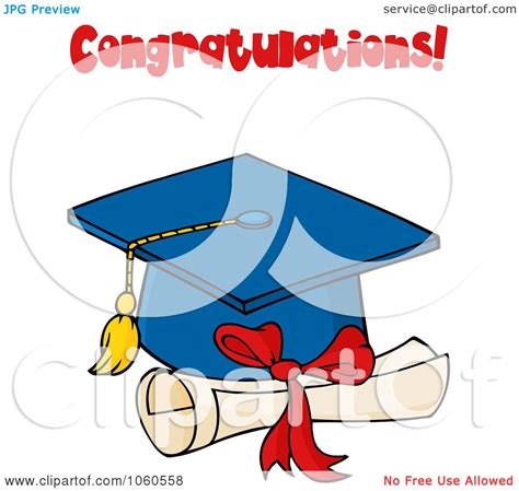 Royalty Free Vector Clip Art Illustration Of A Blue Graduation Cap And