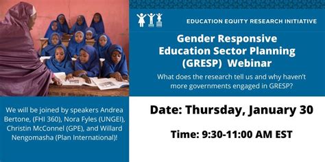 Webinar Gender Responsive Education Sector Planning Events Global Partnership For Education
