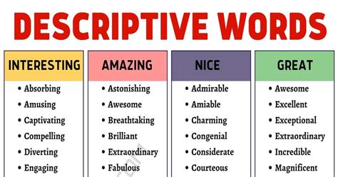 Good adjectives to describe starting with letter z. Descriptive Words: 700+ Describing Words with Useful ...