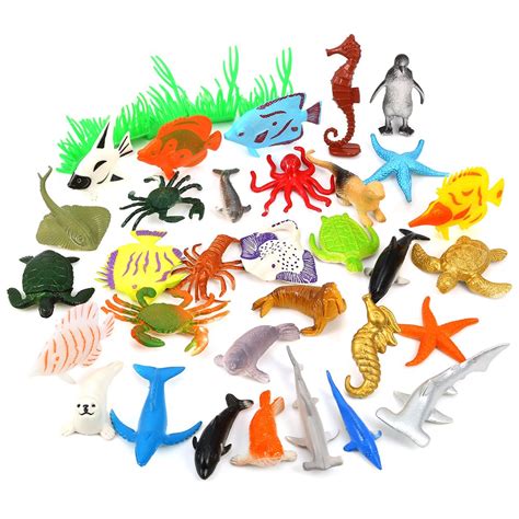 Buy Auihiay 36 Pieces Ocean Sea Animals Assorted Mini Vinyl Plastic