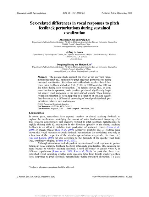 pdf sex related differences in vocal responses to pitch feedback perturbations during