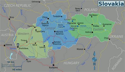 2000x1006 / 347 kb go to map. Large regions map of Slovakia | Slovakia | Europe ...