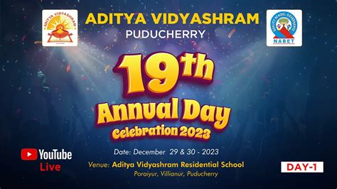 19th Annual Day Celebration 2023 Aditya Vidyashram Day 1 Youtube