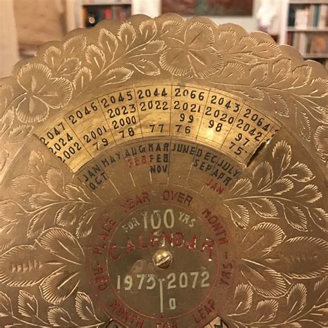 Vintage Brass 100 Year Calendar Chairish