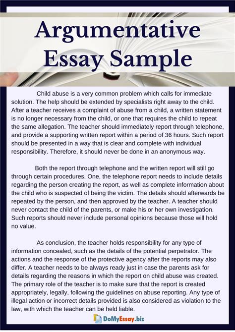 View Argumentative Essay Examples Most Complete Exam