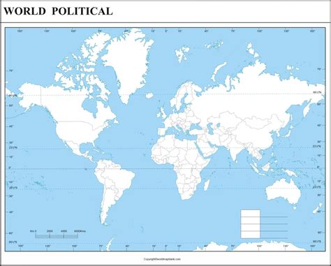 Free Sample Blank Map Of The World With Countries 2022 World Map With