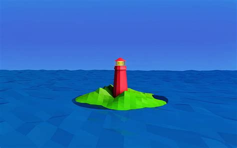 Online Crop HD Wallpaper Lighthouse Low Poly Wallpaper Flare