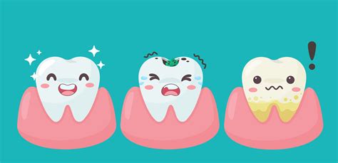 Happy And Decayed Teeth And Gums 1082501 Vector Art At Vecteezy