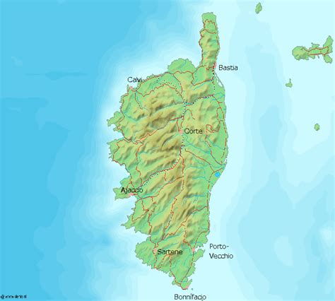 Map Of Corsica Topographic Map Online Maps And