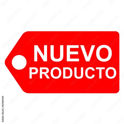 Icono Etiqueta Texto Nuevo Producto Rojo Stock Illustration Adobe Stock