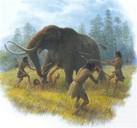 The Hunt For The Mammoth Prehistoric Art Animal Paintings