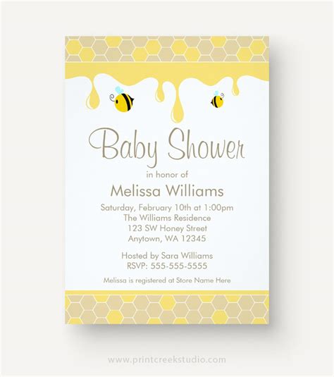 5 Cute Bumble Bee Baby Shower Invitations Print Creek Studio Inc